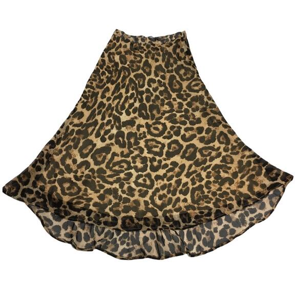 Tobi Modern Day Skirt Leopard Animal Print A-Line Midi Brown Black Women's Small - Picture 10 of 11